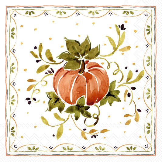 Pumpkins w/ Ornaments Cocktail Napkins