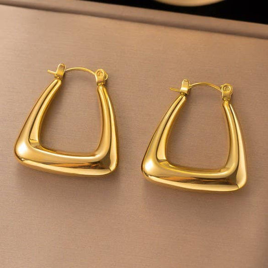 18k Stainless Steel Waterproof Tarnish Free Hoops | Gold