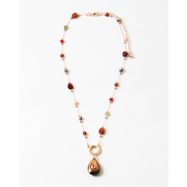 Tiger eye Beaded Necklace