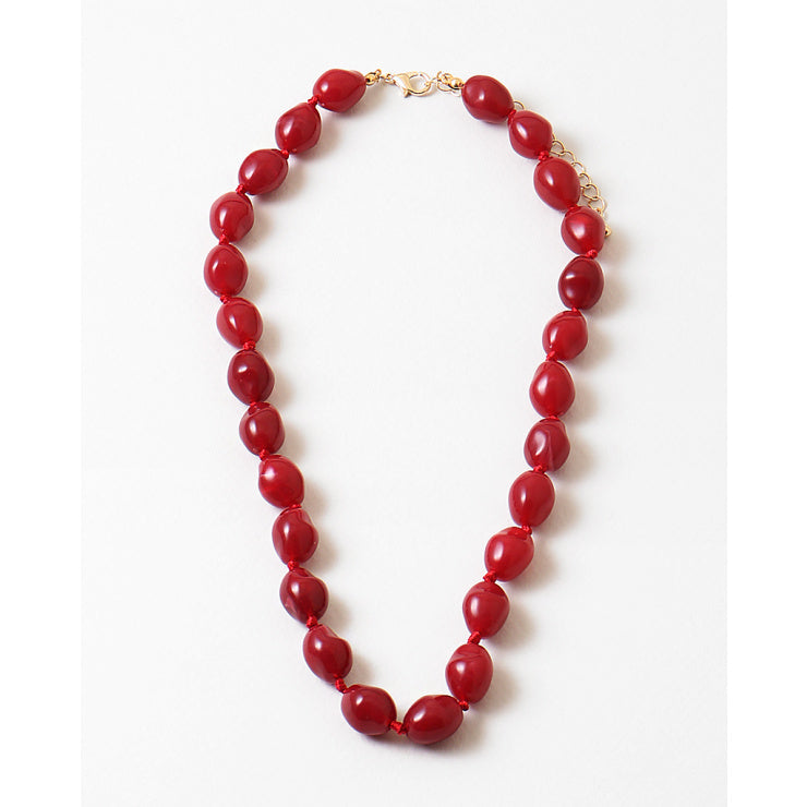 Burgundy Beads Necklace