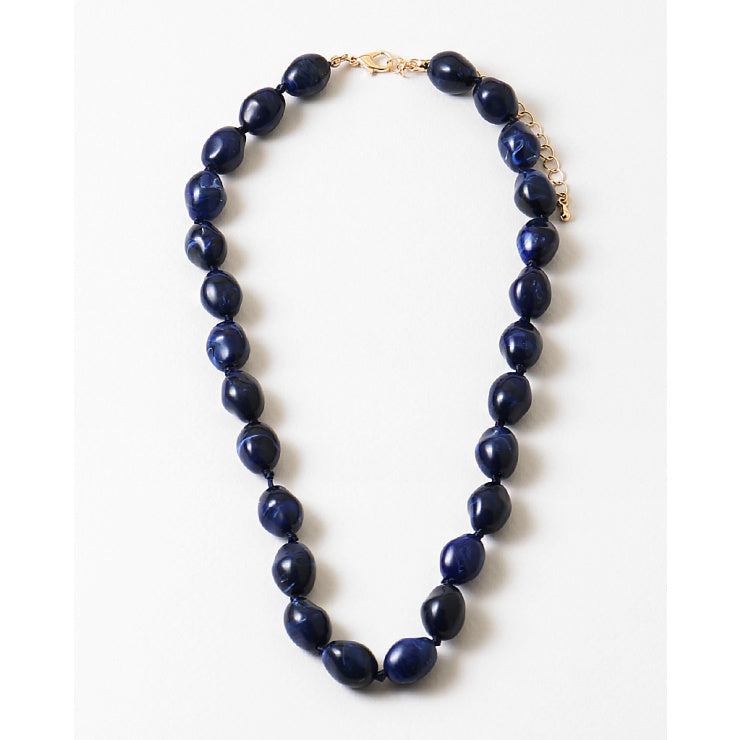 Navy Beaded Necklace