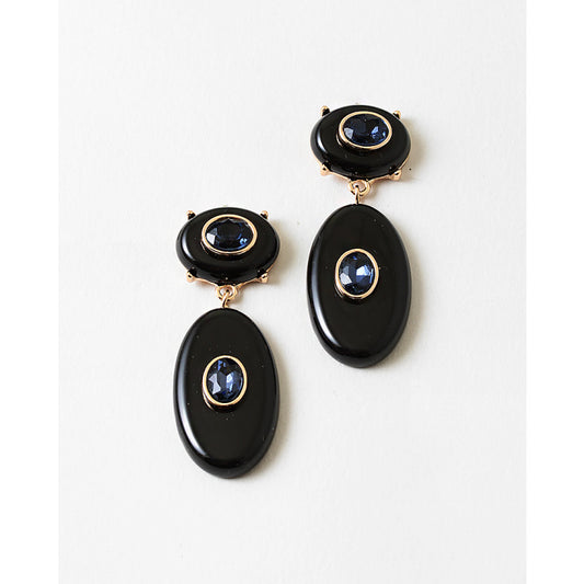 Navy Double Drop Earring