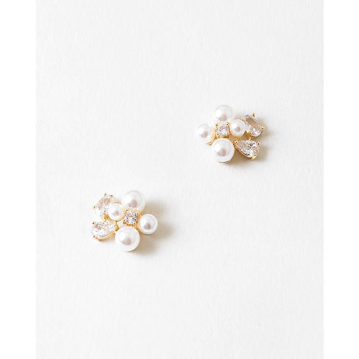 FJE4E7361-1 GOLD CLEAR/ PEARLS