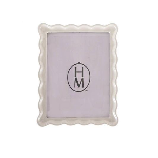 Gray Resin Scalloped Photo Picture Frame