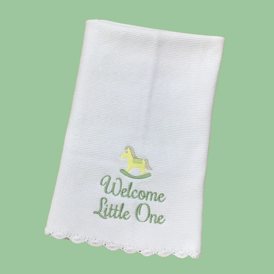 Little la la Cotton Knit Baby Blanket