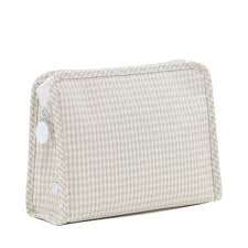 Roadie Medium Zip Pouch - Gingham Pearl Grey
