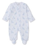 Footie W/ Zip prt-Giraffe Glee in Light Blue