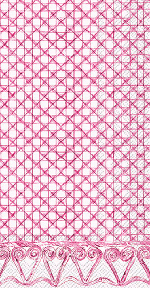 Botanical Cane Guest Towel Pink