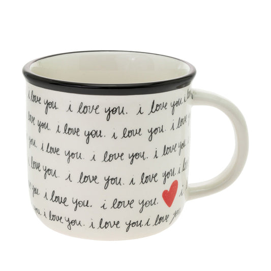 Handwritten Heart Mug Allover I Love You