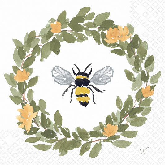 Bee Wreath Cocktail Napkin