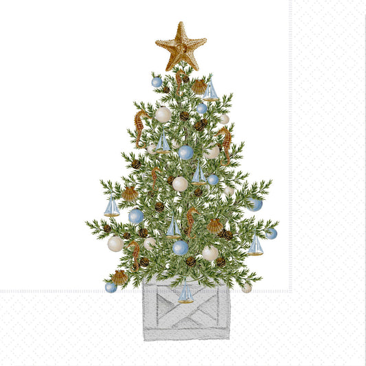 Sea Christmas Tree Cocktail Napkin