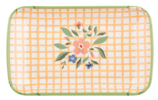 Patterned Rectangle Garden Tidbit Plates- Plate 3