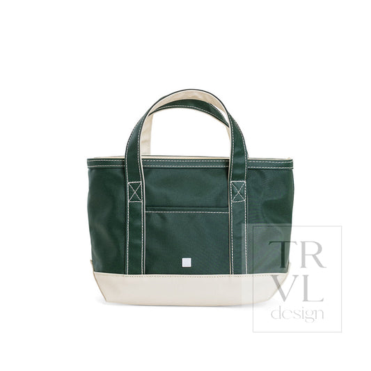 MINI TOTE - COATED CANVAS TWO TONE HERITAGE GREEN