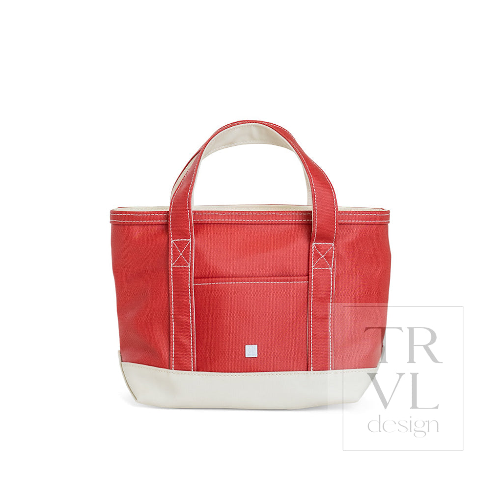 MINI TOTE - COATED CANVAS TWO TONE HERITAGE RED