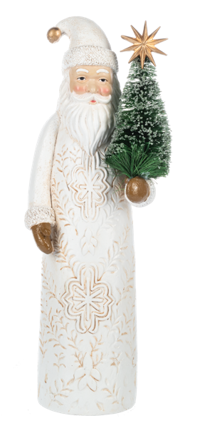 Santa w/Tree Figurine