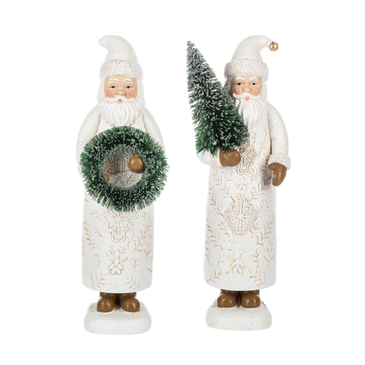 Santa w/Tree & Wreath Figurines