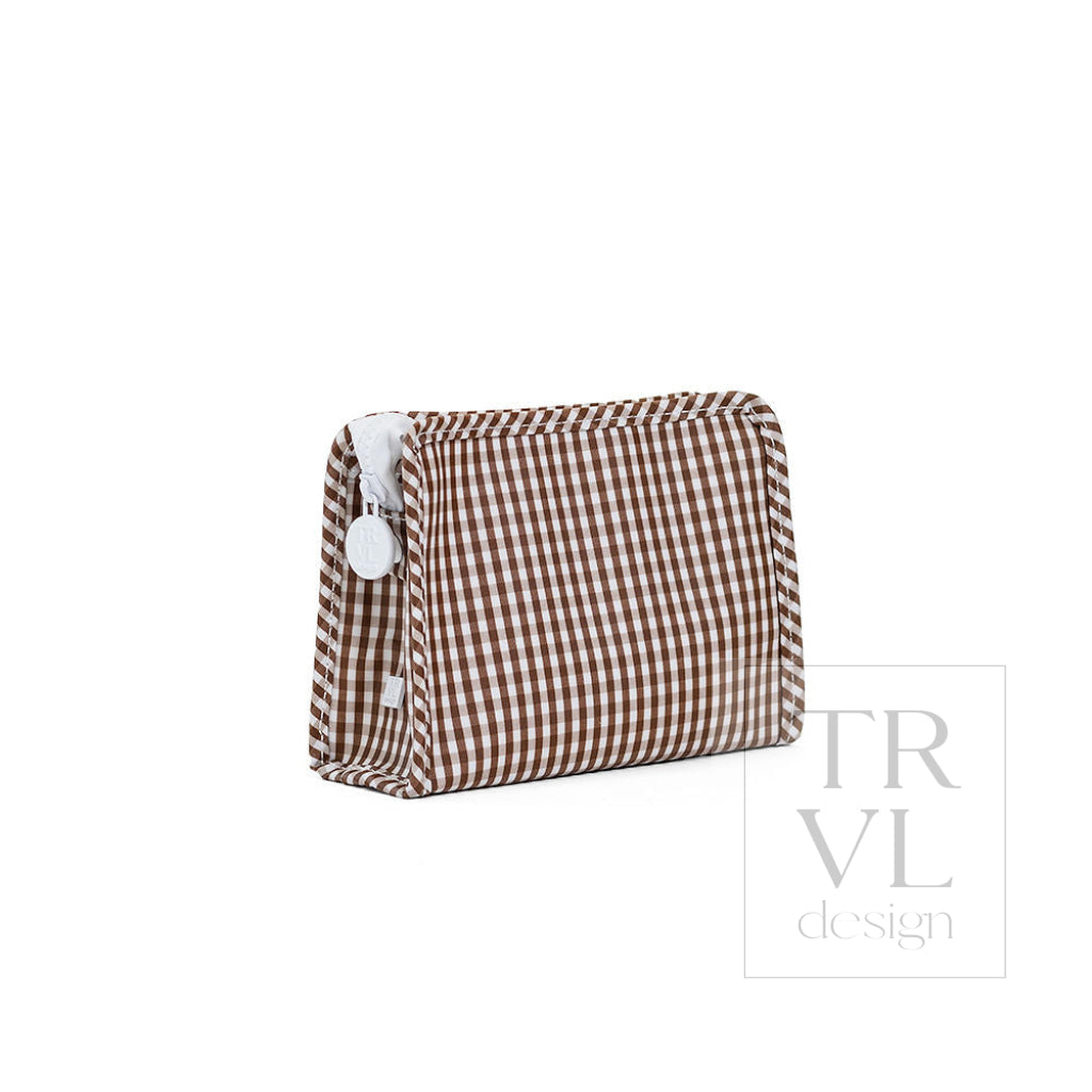 ROADIE SMALL Zip Pouch - GINGHAM COCO