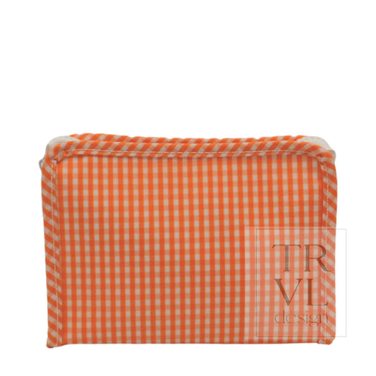 ROADIE SMALL Zip Pouch - GINGHAM ORANGE
