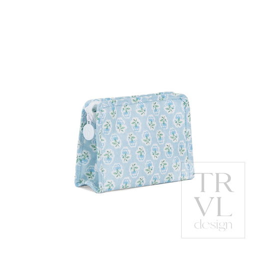 ROADIE SMALL Zip Pouch - PETITE FLEUR BLUE