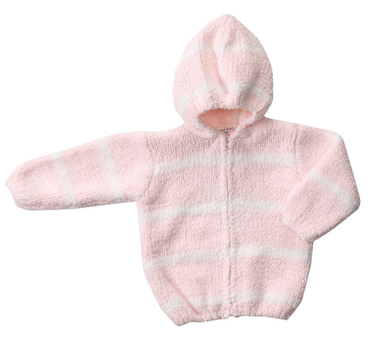 Pink & Ivory Chenille Hoodie in Size 12-18