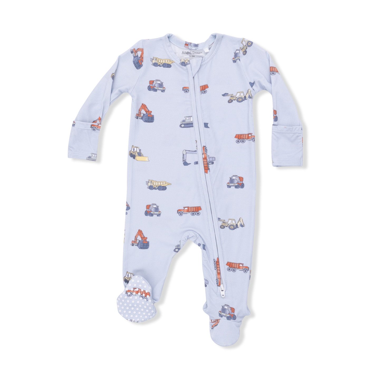 Construction Vehicles - 2 Way Zipper Footie