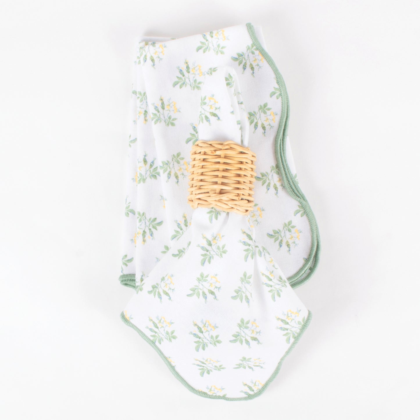 4pc Scalloped Printed Dinner Napkin Set - Garden Buds
