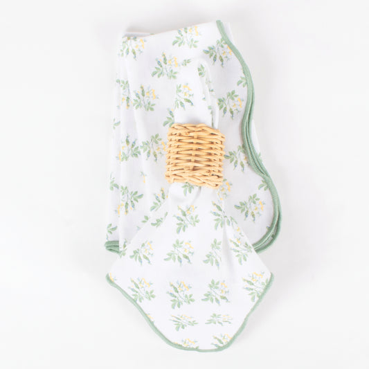 4pc Scalloped Printed Dinner Napkin Set - Garden Buds