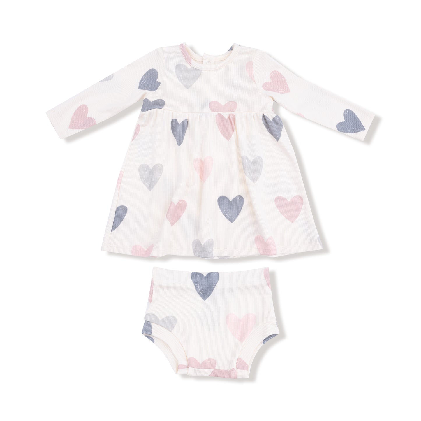 Hearts - Modal Rib - Simple Dress + Bloomer