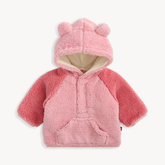 Pretty Pink Sherpa Cb Raglan Henley Pullover