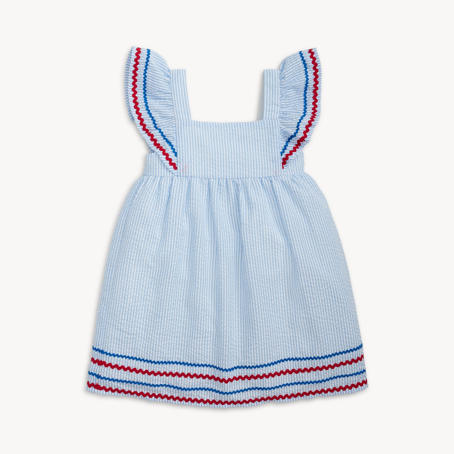 Seersucker Stripe Flutter Slv Dress