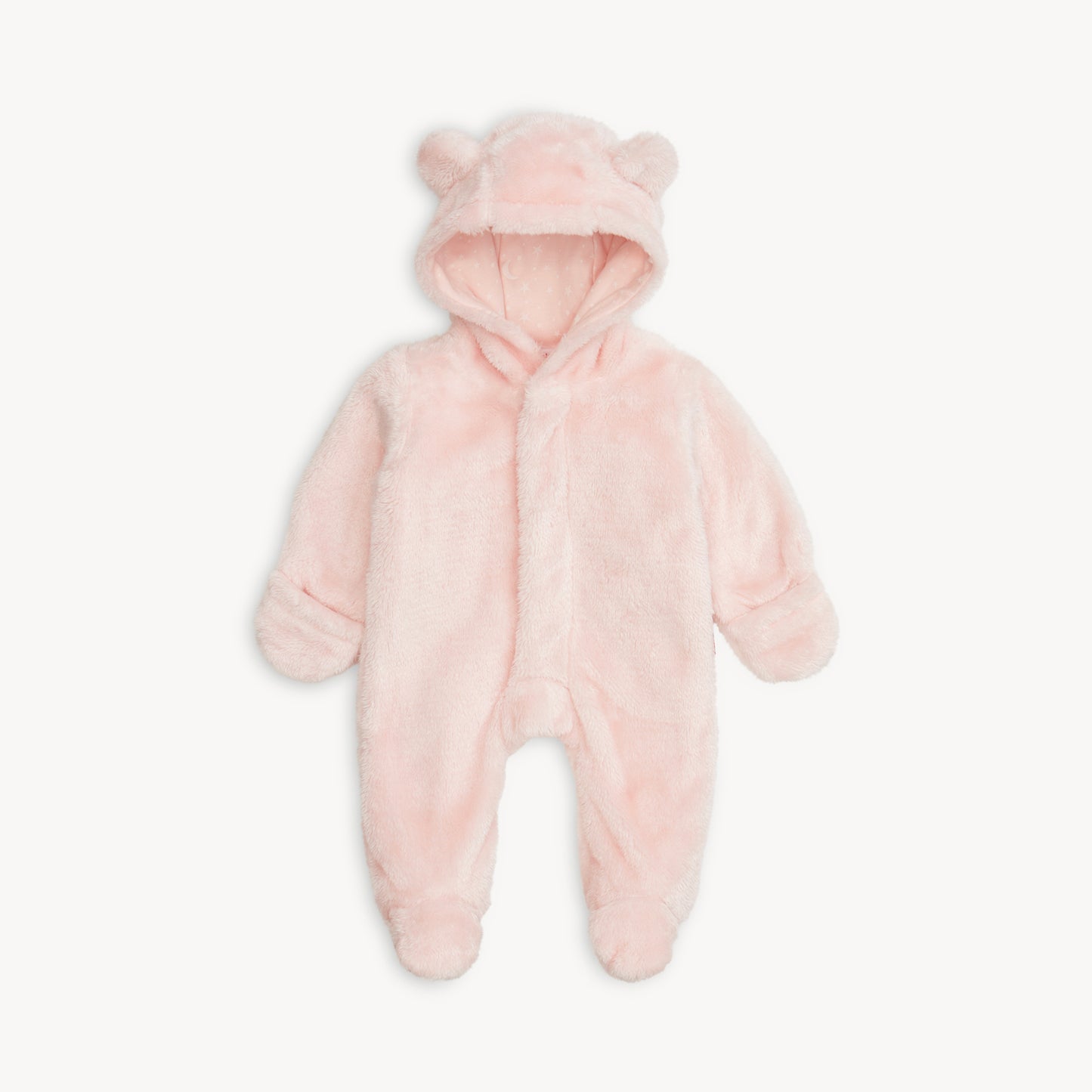 Pink Blossom Minky Bear Footie