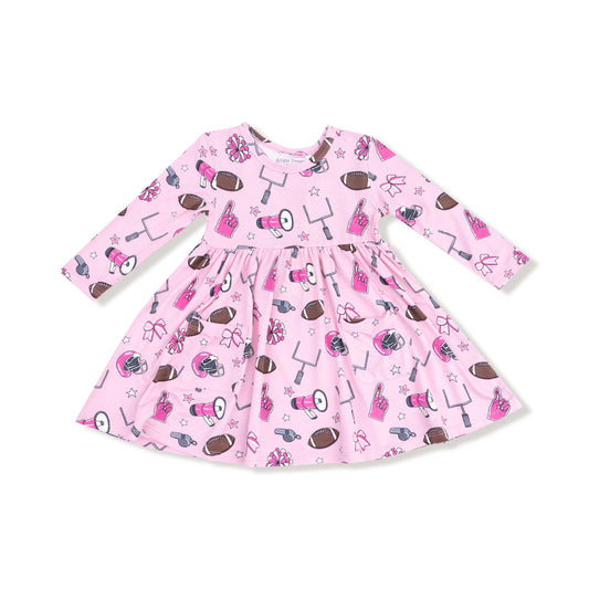 Game Day - Pink - Twirly L/s Dress