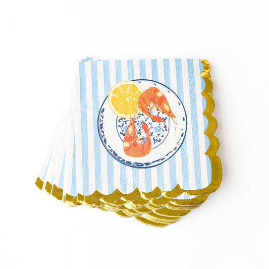 Paper Bev Napkins - Lemon Santorini