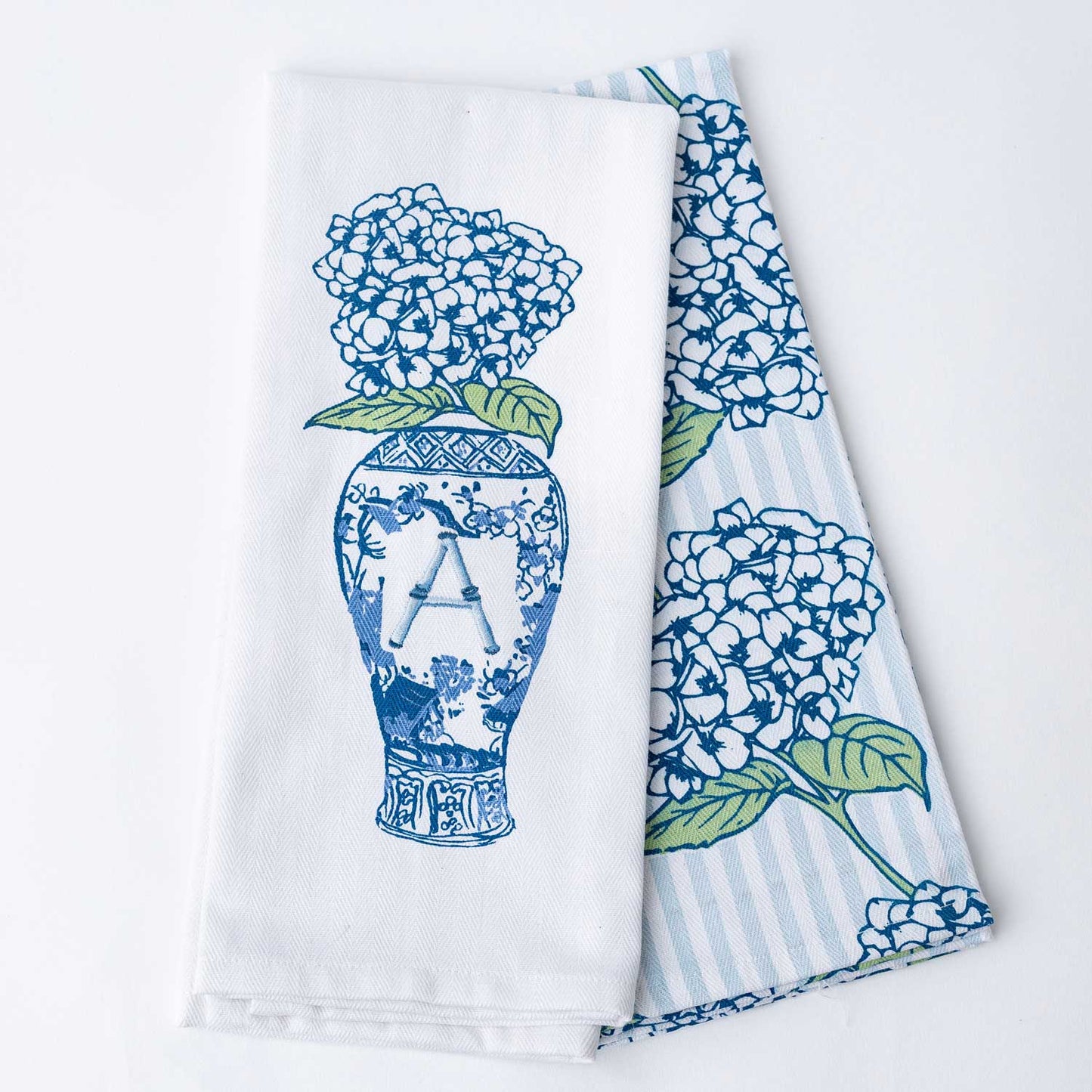 Initial Towel - Hydrangea