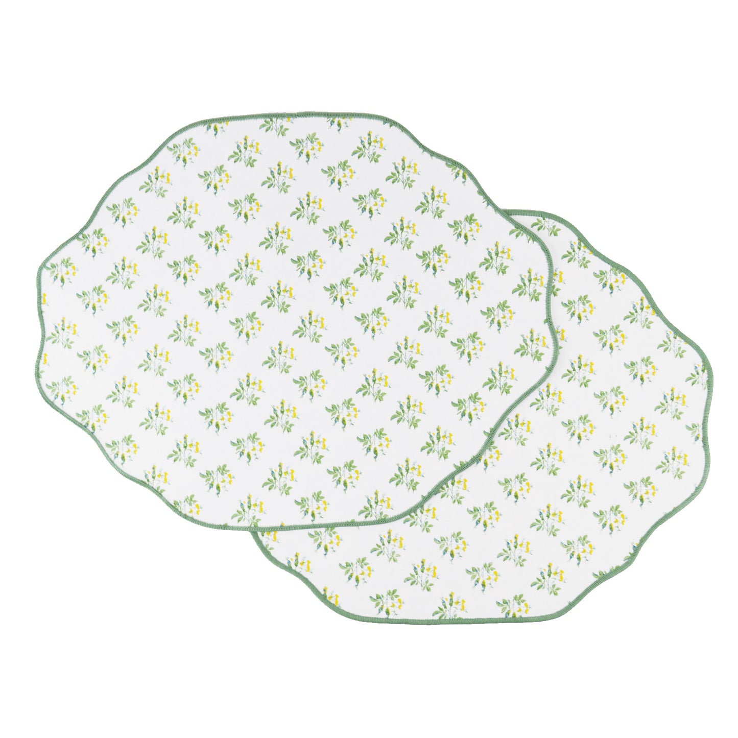Scalloped Reversible Placemat Set - Garden Buds