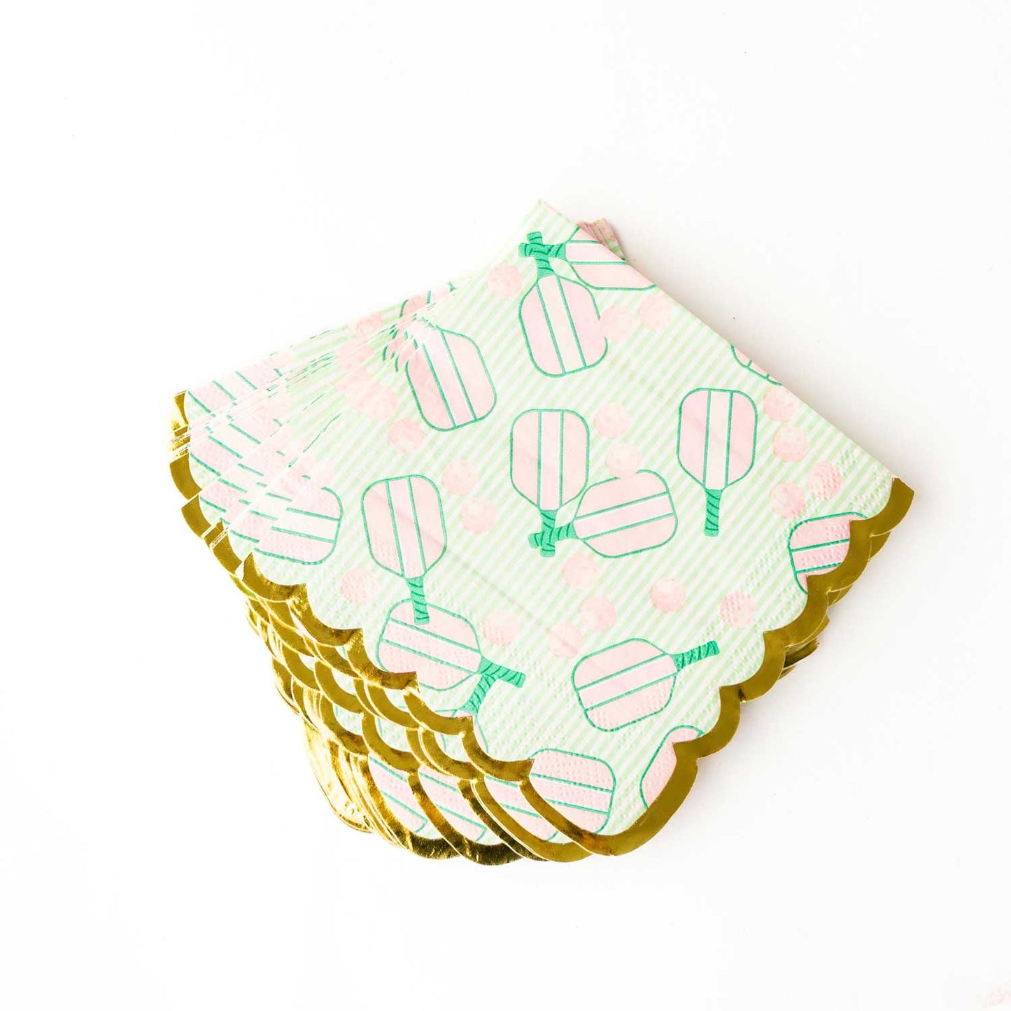 Paper Bev Napkins - Pickleball Stripe