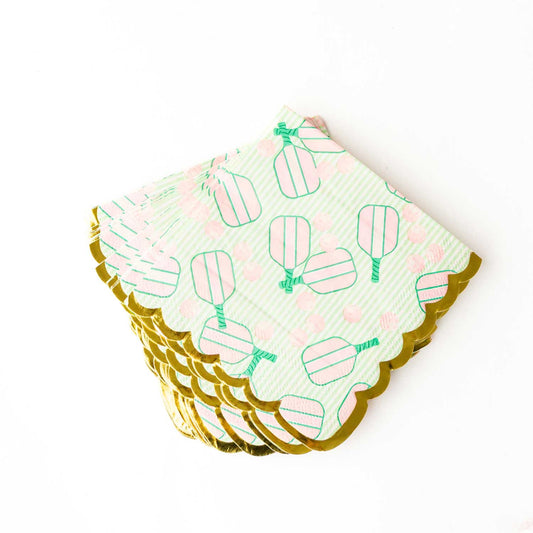 Paper Bev Napkins - Pickleball Stripe