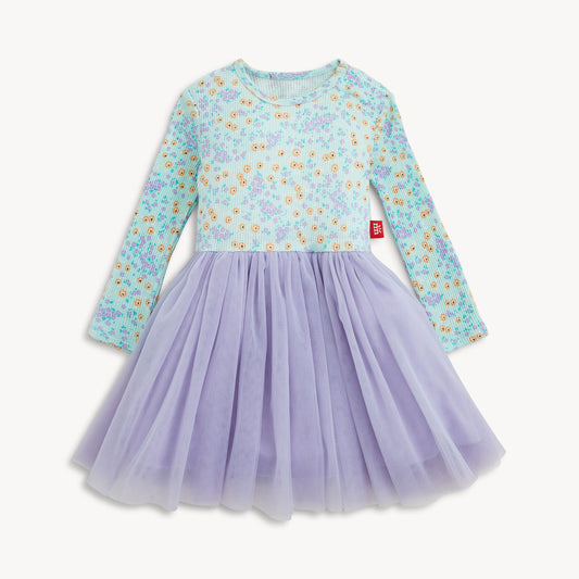 Waffle Green Floral Girls Tutu Dress