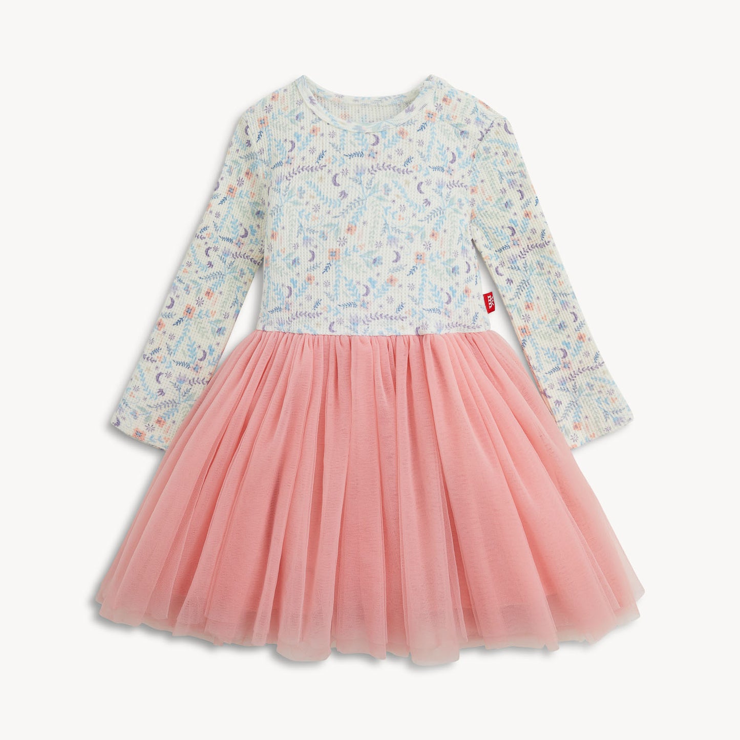 Waffle White Floral Girls Tutu Dress
