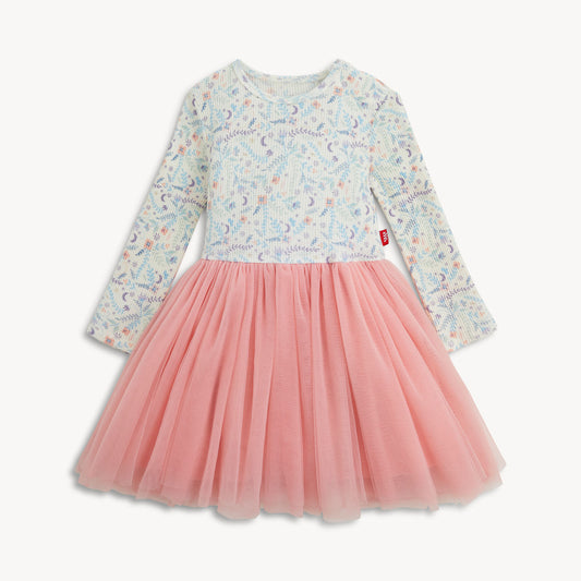 Waffle White Floral Girls Tutu Dress