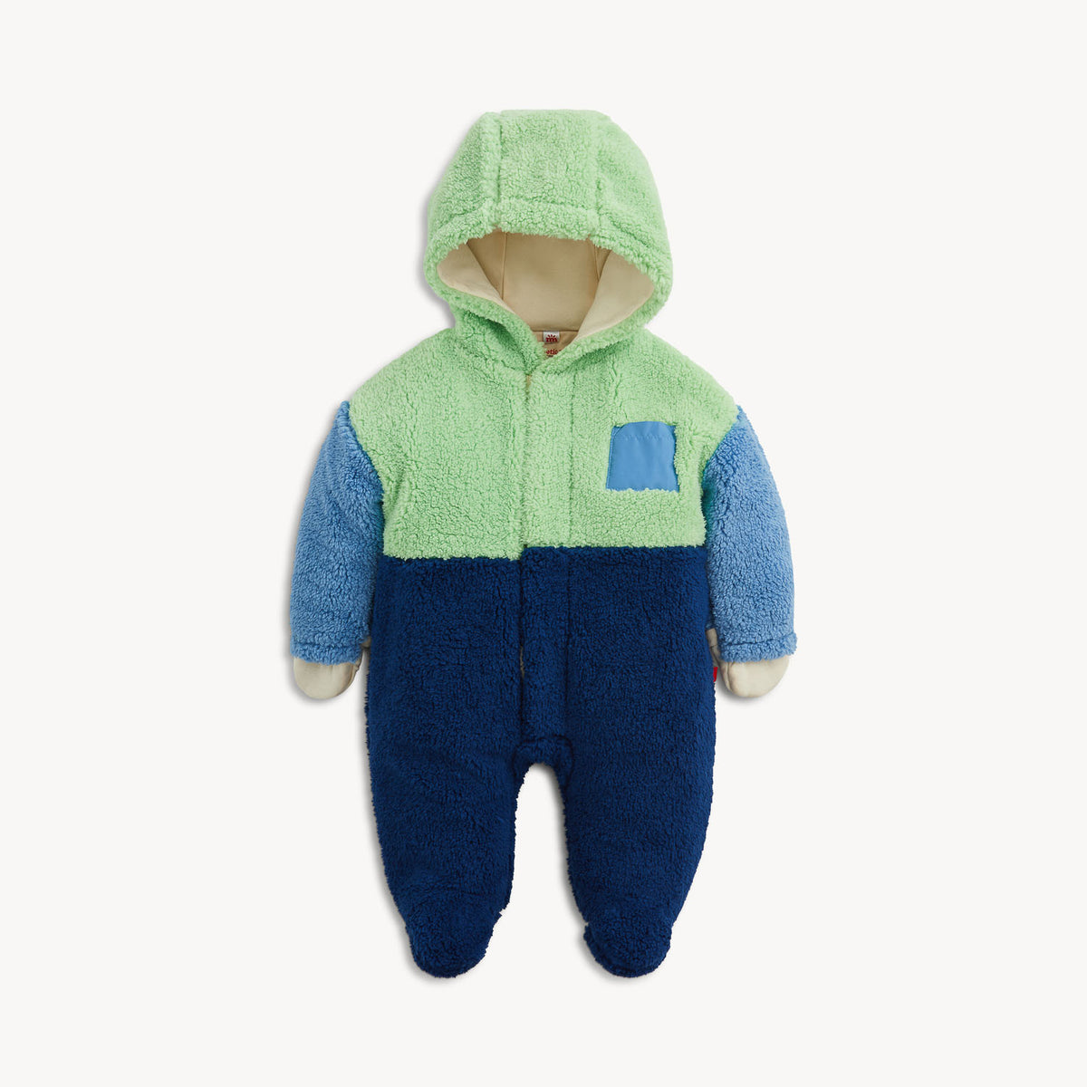 Blue Colorblock Sherpa Boys Pram
