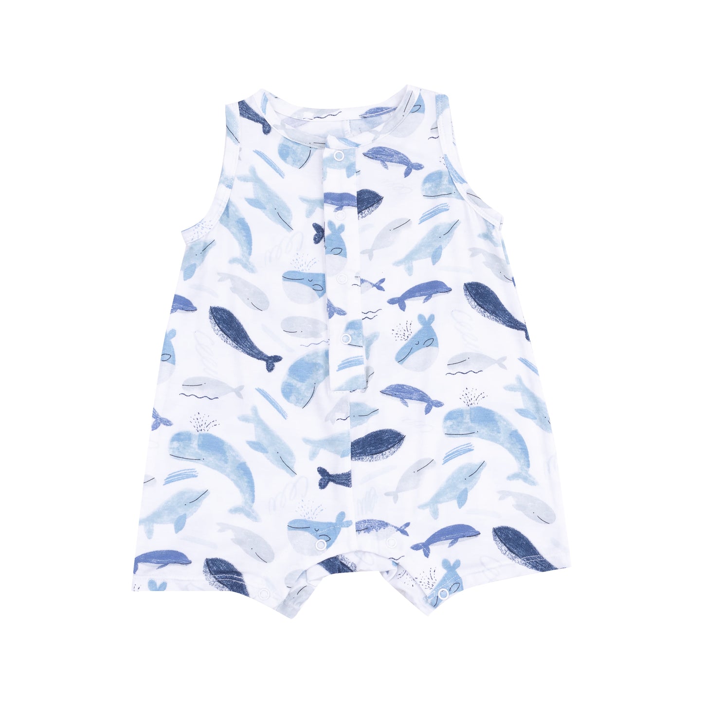 Blue Whales Slevless Shortie Romper