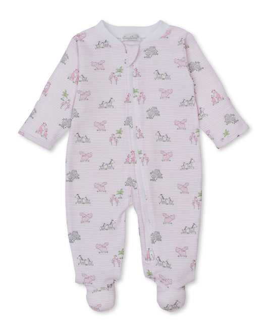 Footie W/ Zip Prt-Safari Party in Multi Pink