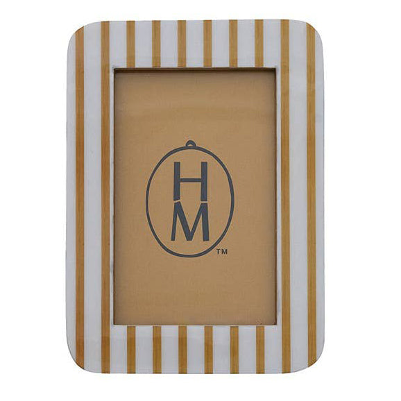 Yellow MDF & Resin Striped Photo Frame