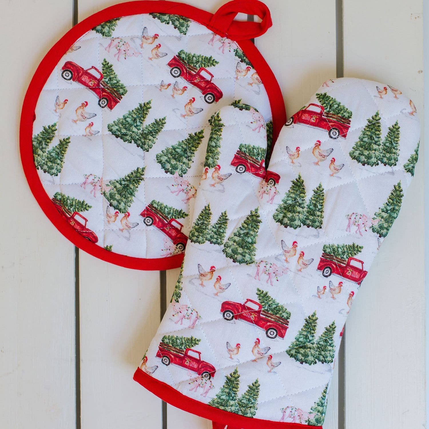 Christmas Tree Oven Mitt Set