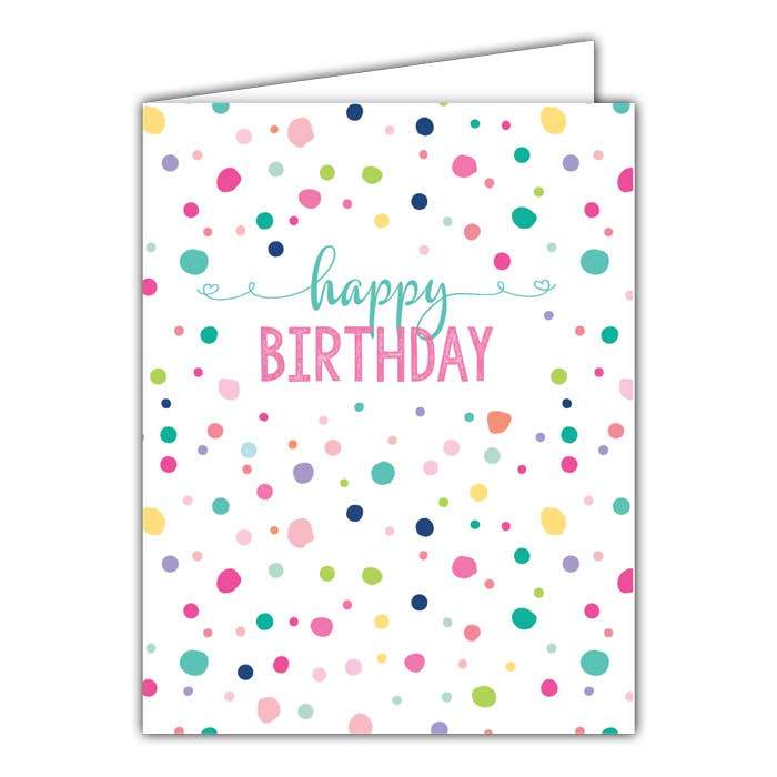 Happy Birthday Fun Dots Small Folded Greeting Card