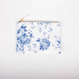 Blue Rose Terry Flat Pouch - Large
