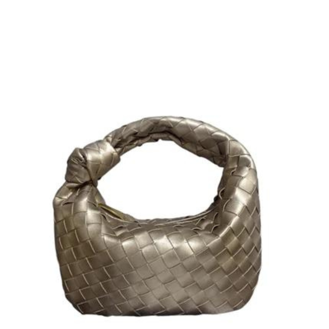 Braided Hattie Bag - metallic bronze