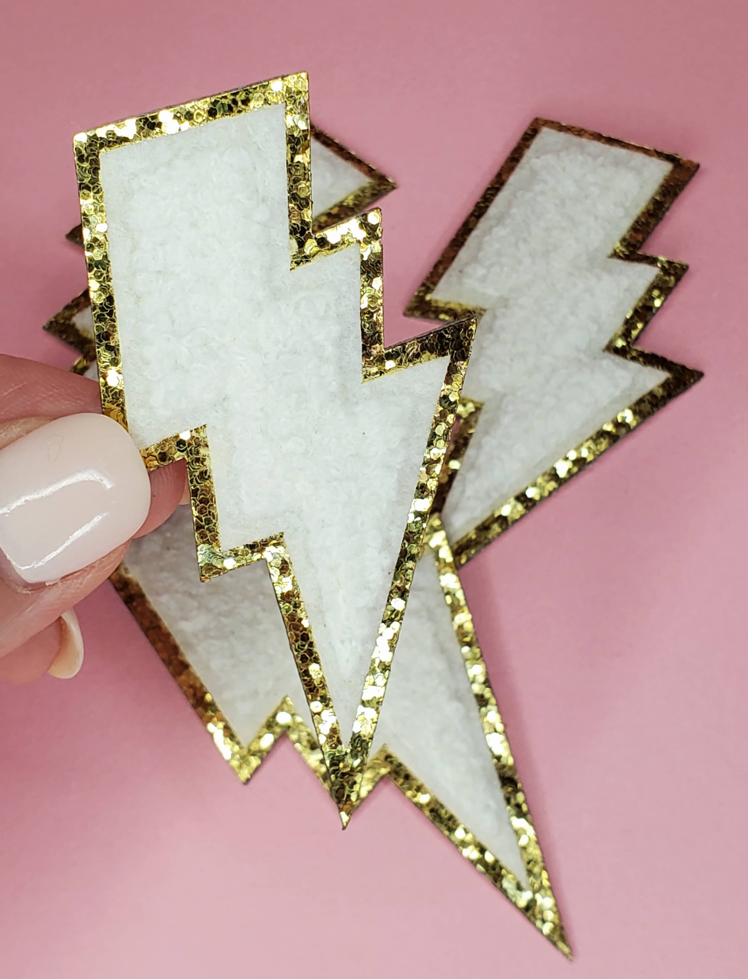 Lightening Bolt Chenille Patches