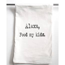 Alexa Feed Me Chocolate & Tell Me I'm Pretty Dish Towel - White Or Gra